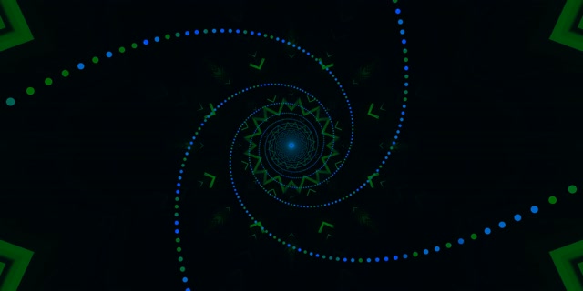 Neon Tunel Plavo Zelena Spirala Čuvar Ekrana 2:1 Univisium 60fps VJ Loop