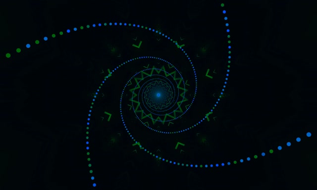 Neon Tunel Plavo Zelena Spirala Čuvar Ekrana 5:3 Wide 60fps VJ Loop