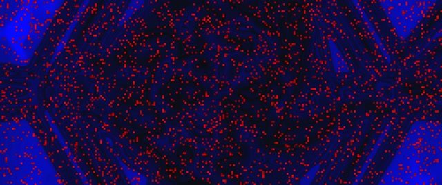 Neon Tunel Crveno Plava Čestica Oluja Vj Loop 2.39:1 Cinemascope 60fps Čuvar Ekrana