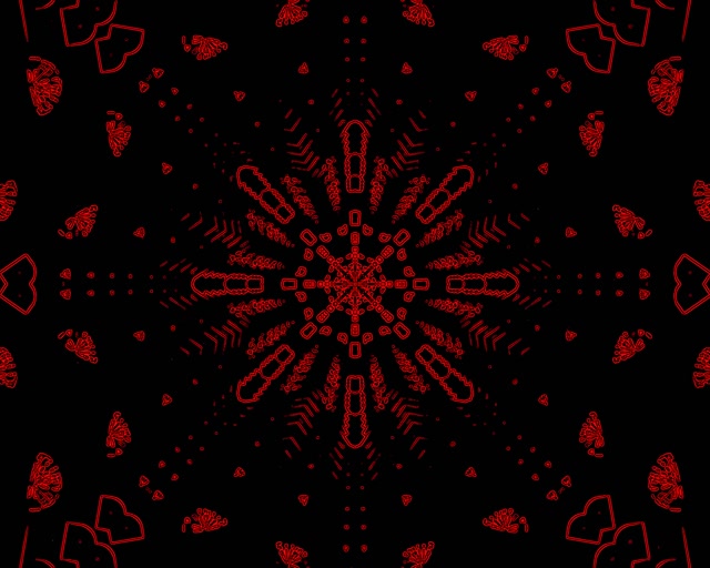 Neon Tunel Crveni Kaleidoskop Fraktal 5:4 industrial 60fps Screensaver VJ loop