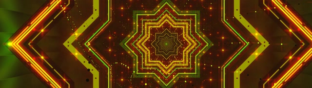 Neon Tunel Zlatna Zvezda Kaleidoskop VJ Loop 32:9 Super Ultrawide 60fps Čuvar Ekrana