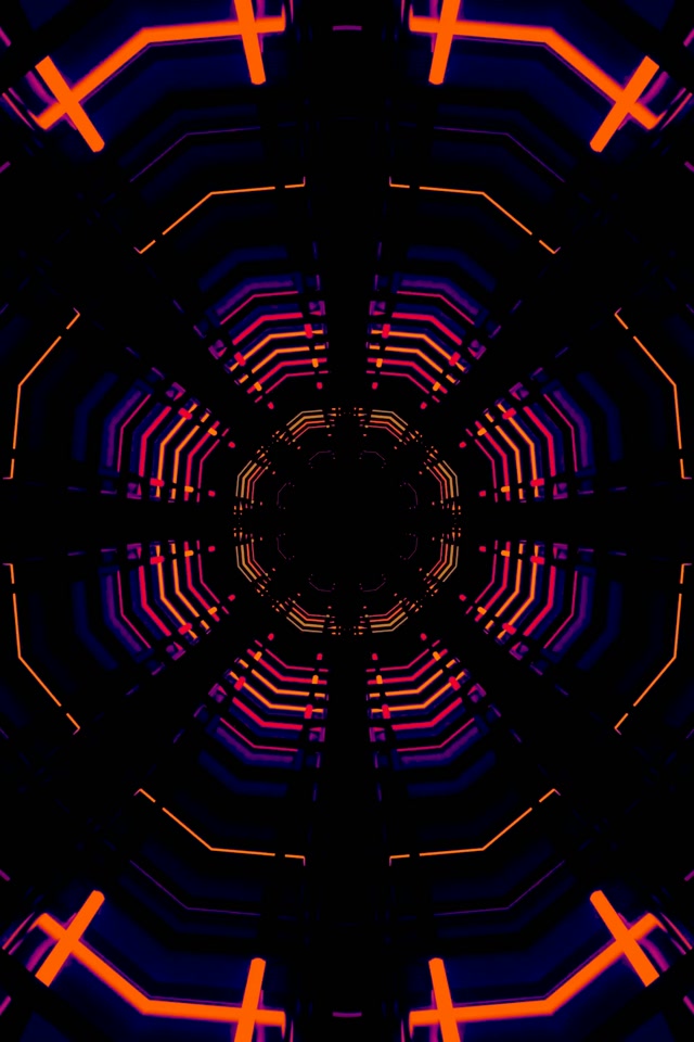 Neon Tunel Oserokut Mreža VJLoops 60fps 2:3 Photo Portrait Screensaver