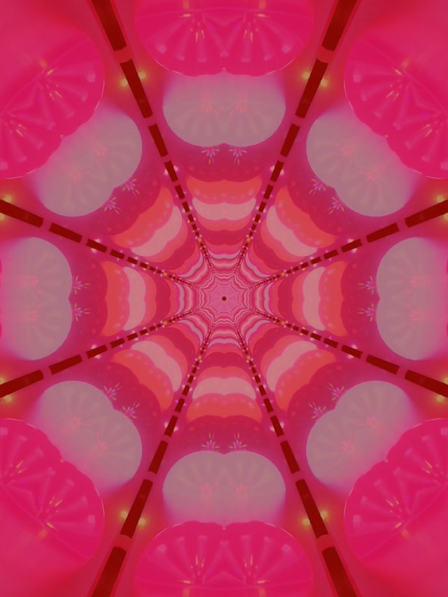 Neon Tunel Crvena Fraktalna Mreža VJ Loop 3:4 iPad Portrait 60fps Screensaver