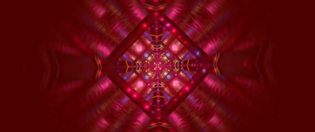 Neon Tunnel Red Diamond Kaleidoscope Vj Loop 2.39:1 Cinemascope 60fps Screensaver