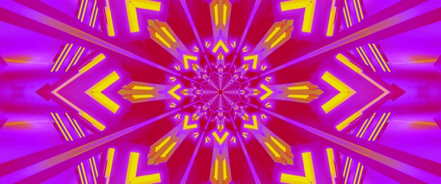 Neon Tunel Kaleidoskop Eksplozija VJ Loop 2.39:1 Cinemascope 60fps Screensaver