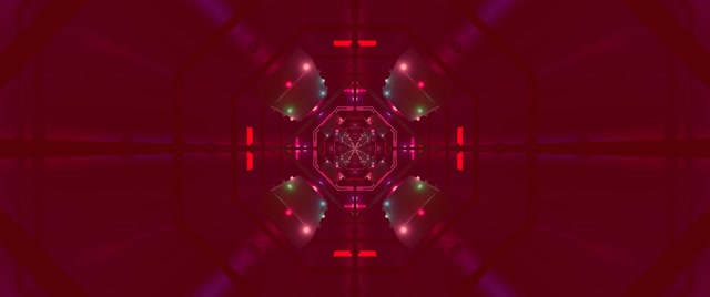 Neon Tunel Oktagon Vrtlog VJLoops 2.39:1 Cinemascope 60fps Čuvar Ekrana