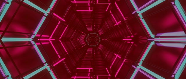 Neon Tunel Roze Heksagon Vrtlog VJ Loop 21:9 Ultrawide 60fps Čuvar Ekrana
