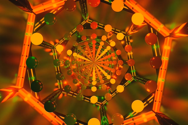 Neon Tunel Narandžaste Kuglice 3:2 Surface 60fps Čuvar Ekrana VJ Loop