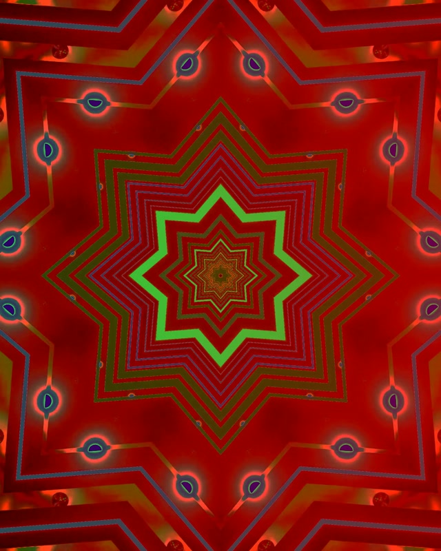 Crveno Zelena Zvezda Neon Tunel Screensaver 60fps 4:5 Instagram VJ Loop