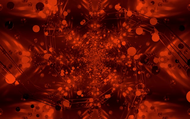 Crveni Neon Tunel Čuvar Ekrana 60fps 16:10 MacBook VJ Loop Svetleće Kugle