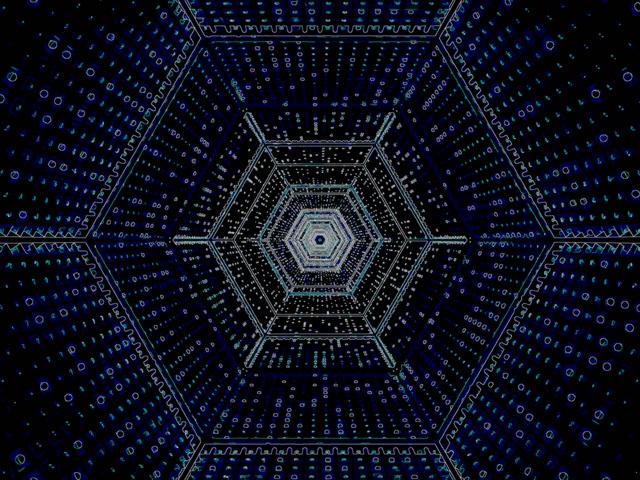 Neon Tunel Heksagon Vrtlog VJ Loop 4:3 Klasičan 60fps Čuvar Ekrana