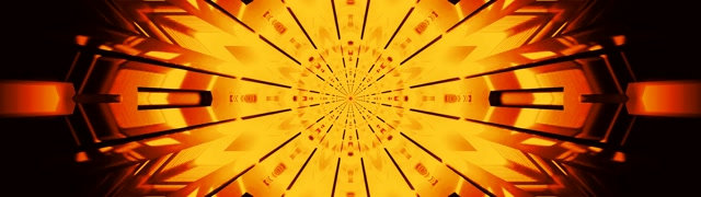 Neon Tunel Zlatni Kaleidoskop Prasak VJLoops 60fps 32:9 Super Ultrawide Čuvar Ekrana
