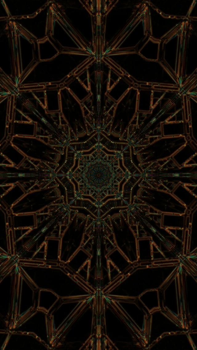 Neon Tunel Screensaver 60fps 9:16 Reels VJ Loop Zeleni Bakarni Fraktal