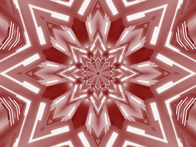 Neon Tunel Crvena Zvezda Kaleidoskop Vj Loop 4:3 Klasični 60fps Čuvar Ekrana