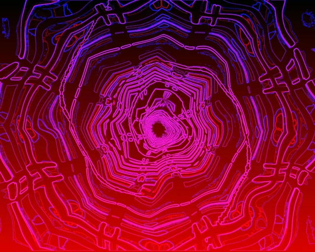 Neon Tunnel Pulsating Hexagon Vortex 5:4 Industrial 60fps VJ Loop Screensaver