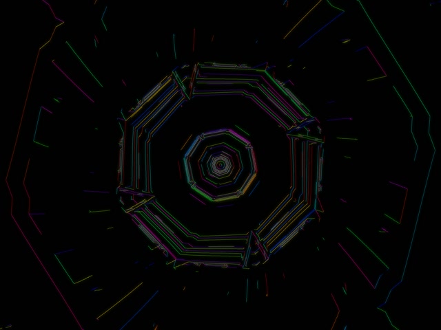 Pulsating Octagon Neon Tunnel 4:3 Classic 60fps VJ Loop Screensaver