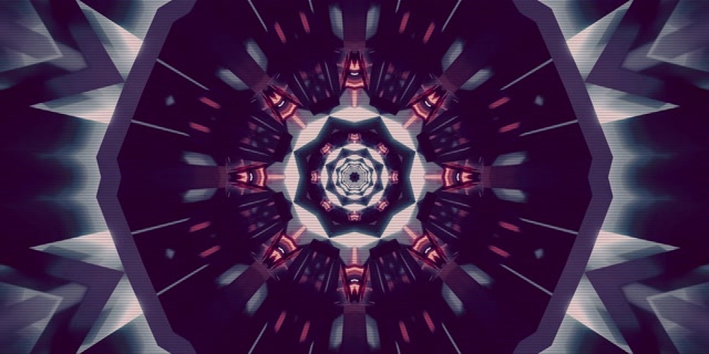 Ljubičasti Neon Tunel Kaleidoskop Čuvar Ekrana 2:1 Univisium 60fps VJ Loop