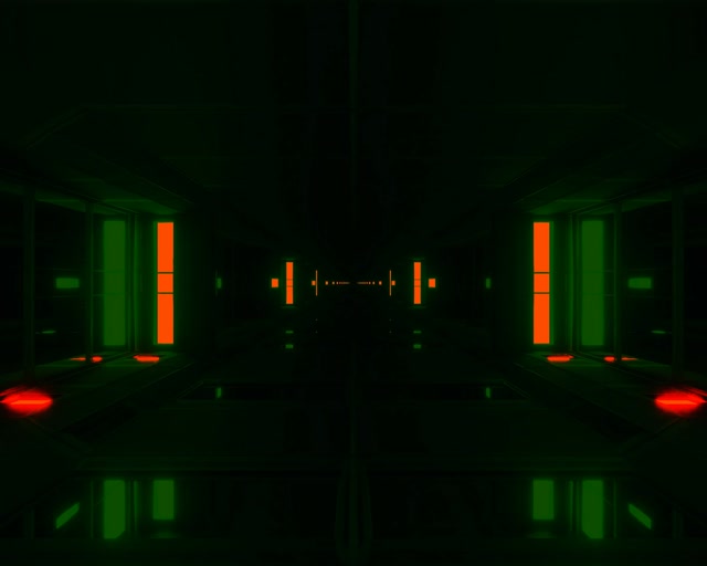 Neon Tunel Zeleni Narandžasti 5:4 industrijski 60fps Čuvar Ekrana VJ Loop