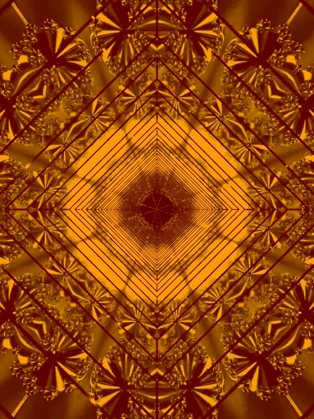 Zlatni Neon Tunel Čuvar Ekrana 60fps 3:4 iPad Portrait Vj Loop