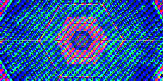 Neon Tunel Heksagon Mreža VJLoops 2:1 Univisium 60fps Čuvar Ekrana