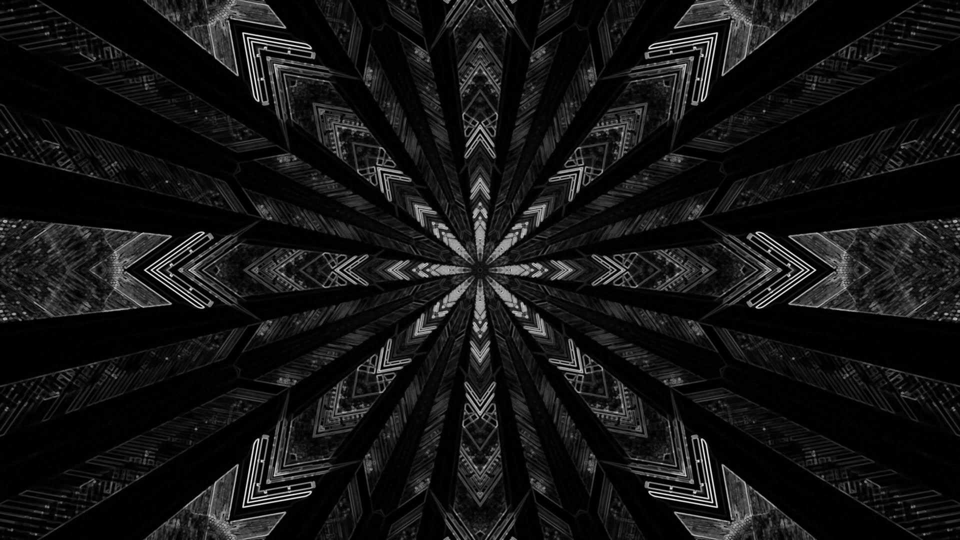 4K UHD 60fps skärmsläckare neontunnel geometrisk kaleidoskop stjärnsprängning VJLoops fönster...