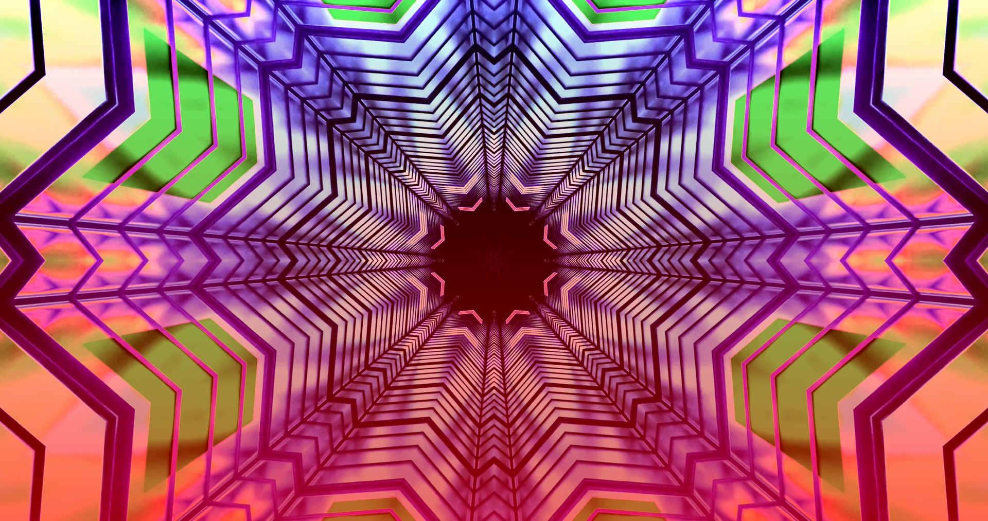 Neontunnel Kaleidoskop 4K UHD 60fps Skärmsläckare VJLoop