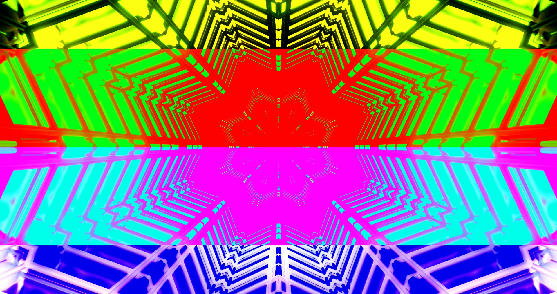 Neontunnel Kaleidoskop 4K UHD 60fps skärmsläckare windows 10 VJ Loop