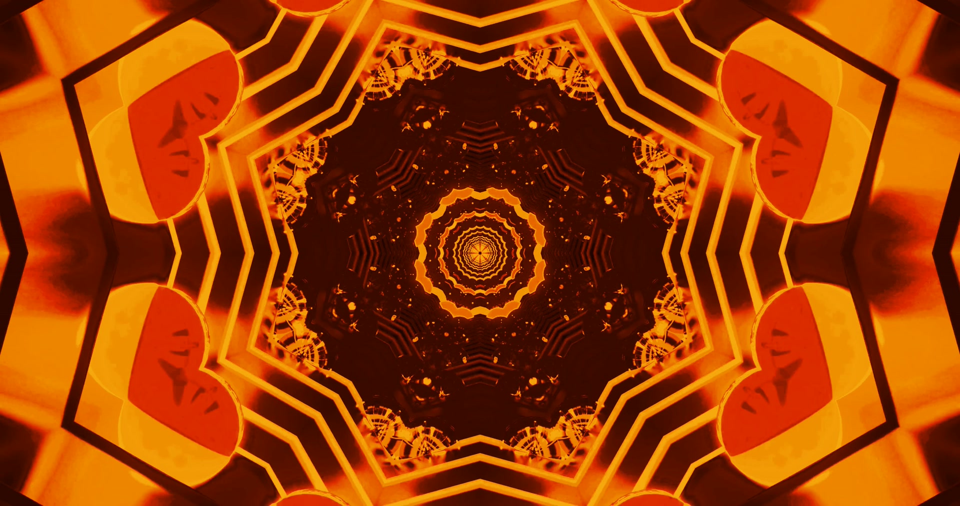 Eldiga Kaleidoskop Neontunnel Skärmsläckare 4K UHD 60fps VJ Klipp