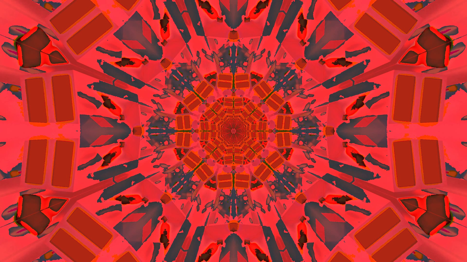 Röd Neontunnel Kaleidoskop 4K UHD 60fps Skärmsläckare VJ Loop