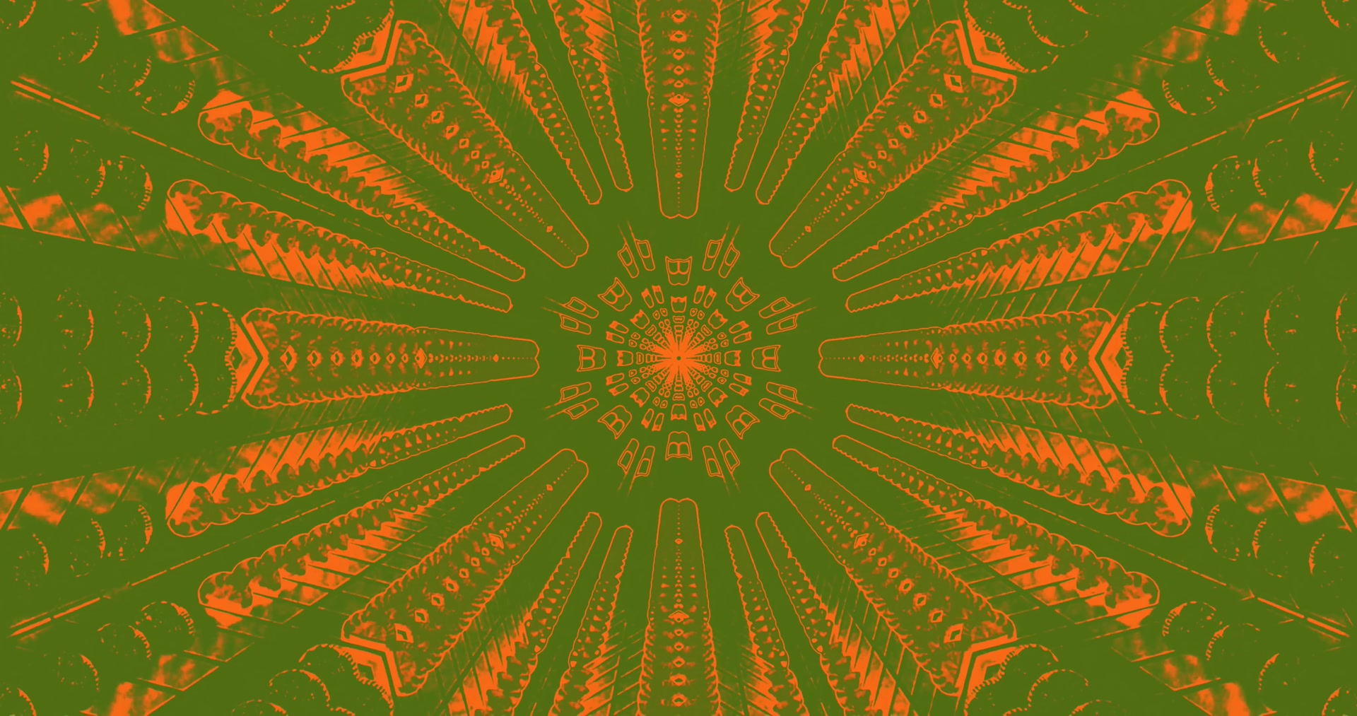 Neontunnel Orange Grön Kaleidoskop Skärmsläckare 4K UHD 60fps VjLoops