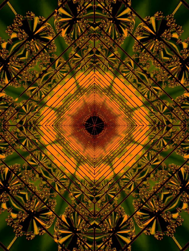 Neon Tunnel Orange Grön Diamant Skärmsläckare 3:4 iPad Porträtt 60fps VJ Loop