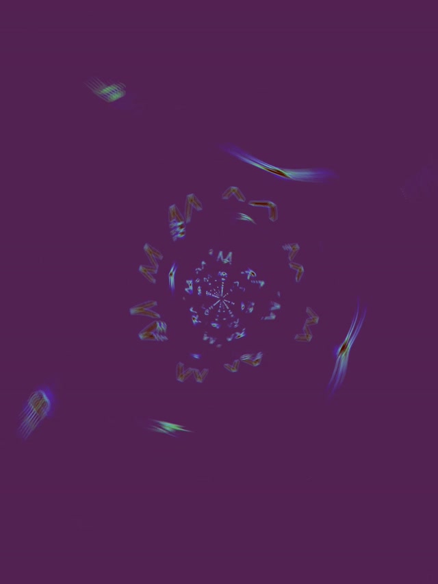 Neontunnel Fraktal Stjärna Virvel Lila Grön VJ Loop 3:4 iPad Porträtt 60fps Skärmsläckare