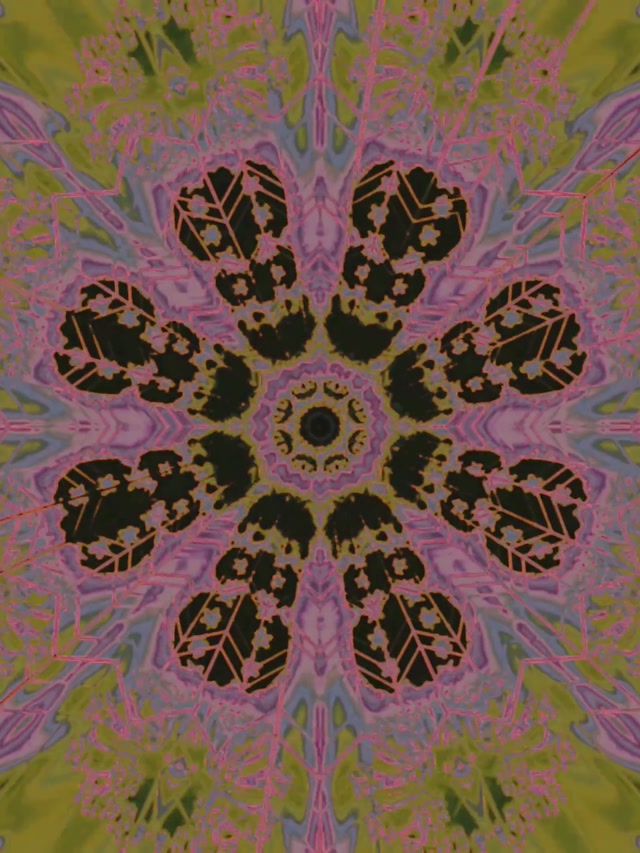 Neontunnel Blomster Kaleidoskop VJLoop 3:4 iPad Porträtt 60fps Skärmsläckare