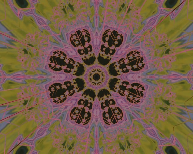 Neontunnel Kaleidoskop Blomster Explosion VJLoop 5:4 Industriell 60fps Skärmsläckare