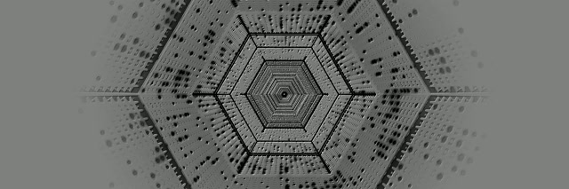 Grå Hexagon Neontunnel Skärmsläckare 3:1 Triple Wide 60fps VJ Loop