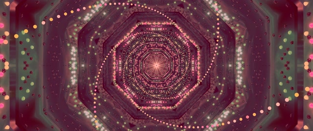 Rosa Oktagonal Neontunnel Skärmsläckare 60fps 2.39:1 Cinemascope VJ Loop