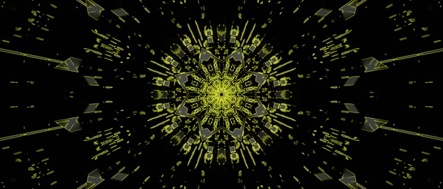 Neon Tunnel Blå Kaleidoskop Explosion Vj Loop 21:9 Ultrawide 60fps Skärmsläckare