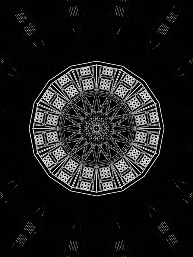 Neontunel Mandala Stjärna VJ Loop 3:4 iPad Porträtt 60fps Skärmsläckare