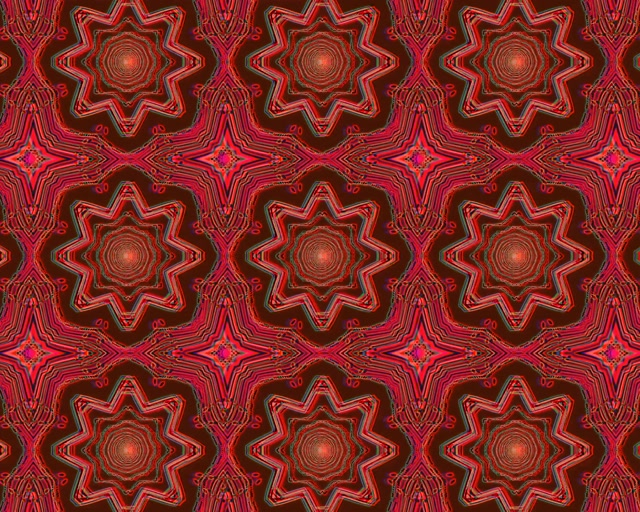 Neon Tunnel Röd Fraktal Kaleidoskop 5:4 industrial 60fps Skärmsläckare Vj loop