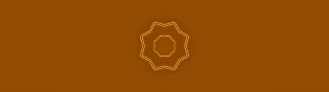 Neontunnel Gyllene 8-Spetsig Stjärna Mandala VJ Loop 60fps 32:9 Skärmsläckare