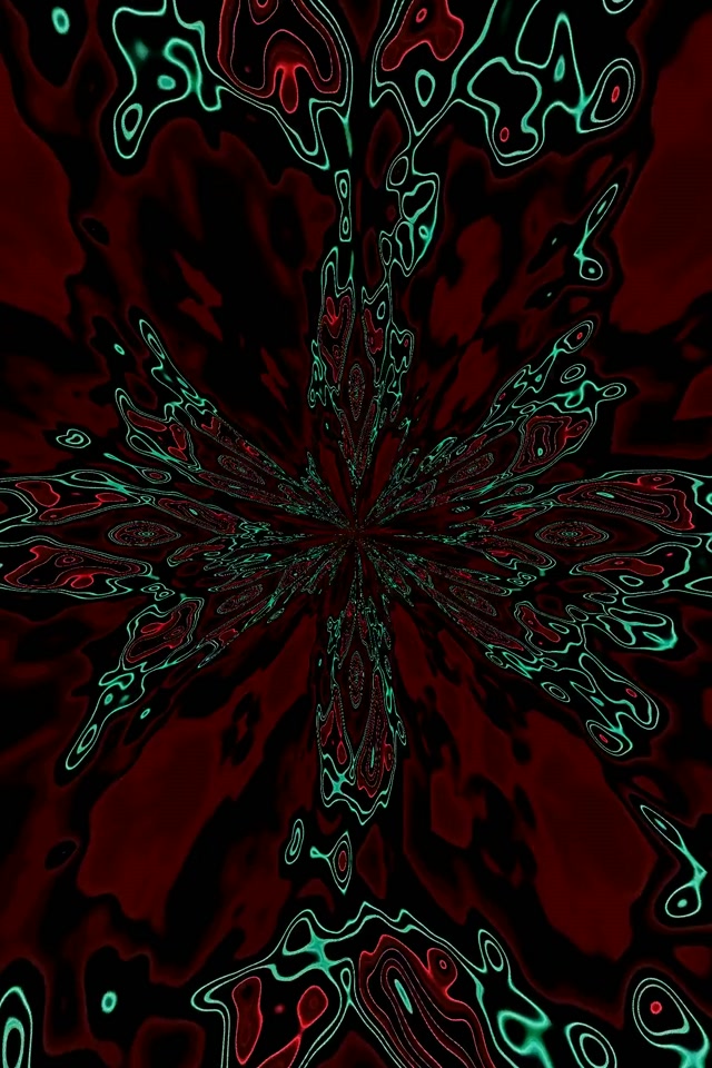 Neontunnel Fraktal Fjäril Explosion VJ Loop 2:3 Foto Stående 60fps Skärmsläckare