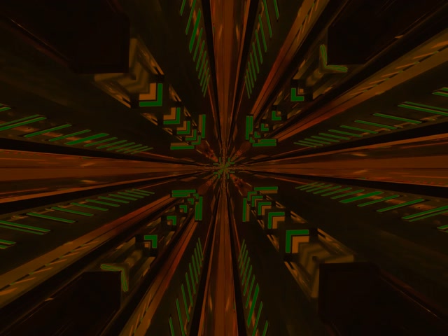 Neontunnel Grön Fraktal Kaleidoskop 4:3 Classic 60fps Skärmsläckare Vj Loop