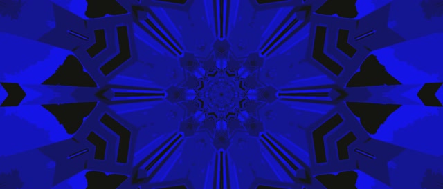 Neontunnel Blå Kaleidoskop VJ Loop 21:9 Ultrawide 60fps Skärmsläckare