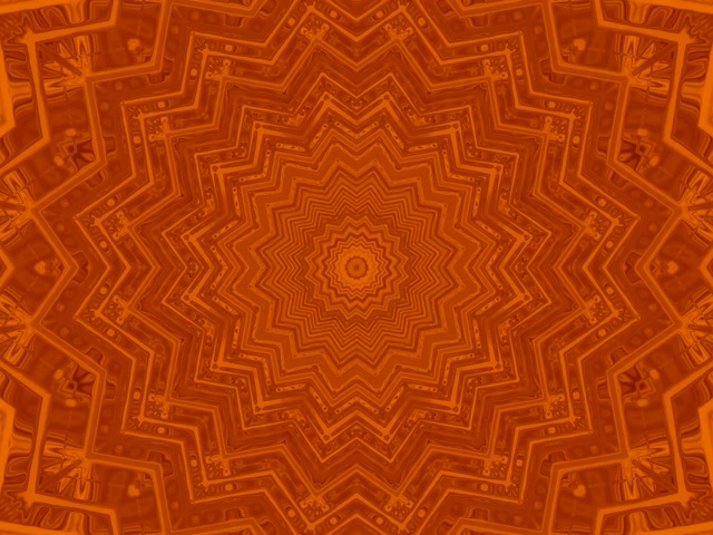 Orange Mandala Stjärn Neontunnel Vj Loop 4:3 Classic 60fps Skärmsläckare