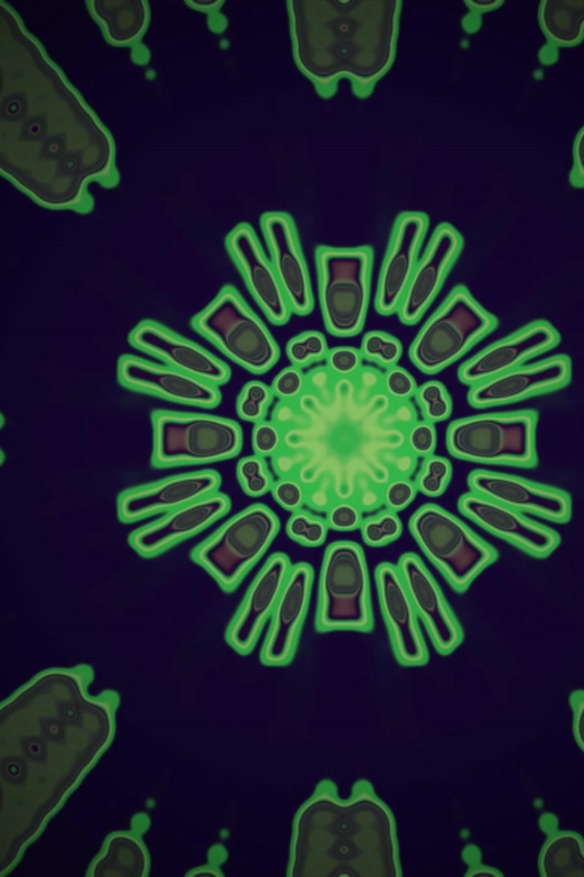 Neontunnel Grön Fraktal Kaleidoskop Sprängning VJ Loop 2:3 Foto Porträtt 60fps Skärmsläckare