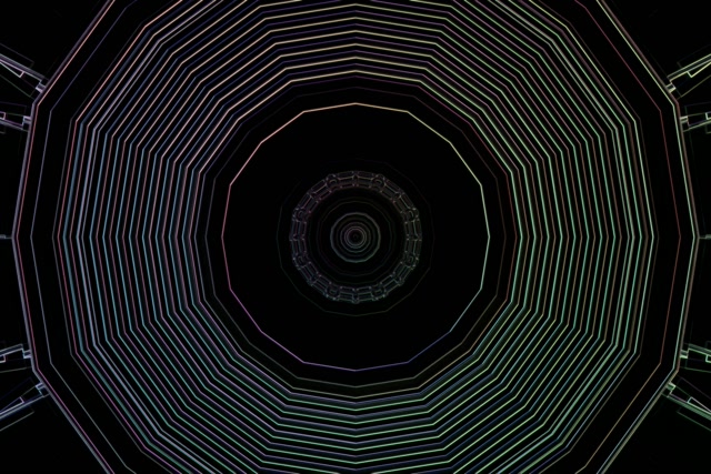 Neon Tunnel Octagonal Vortex 60fps 3:2 Screensaver VJ Loop