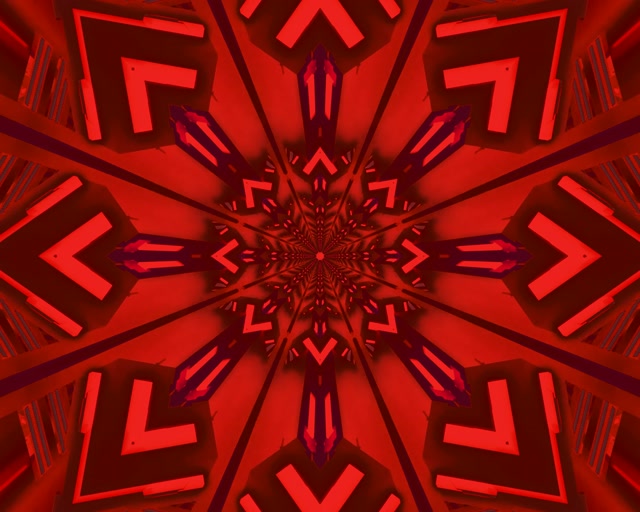 Röd Fraktal Kaleidoskop Neontunnel 5:4 Industrial 60fps Skärmsläckare Vj Loop