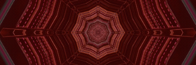 Röd Oktagon Neontunnel VJ Loop 3:1 Triple Wide 60fps Skärmsläckare