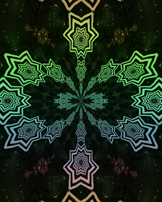 Neontunnel Fraktal Kaleidoskop Stjärnexplosion VJ Loop 4:5 Instagram 60fps Skärmsläckare