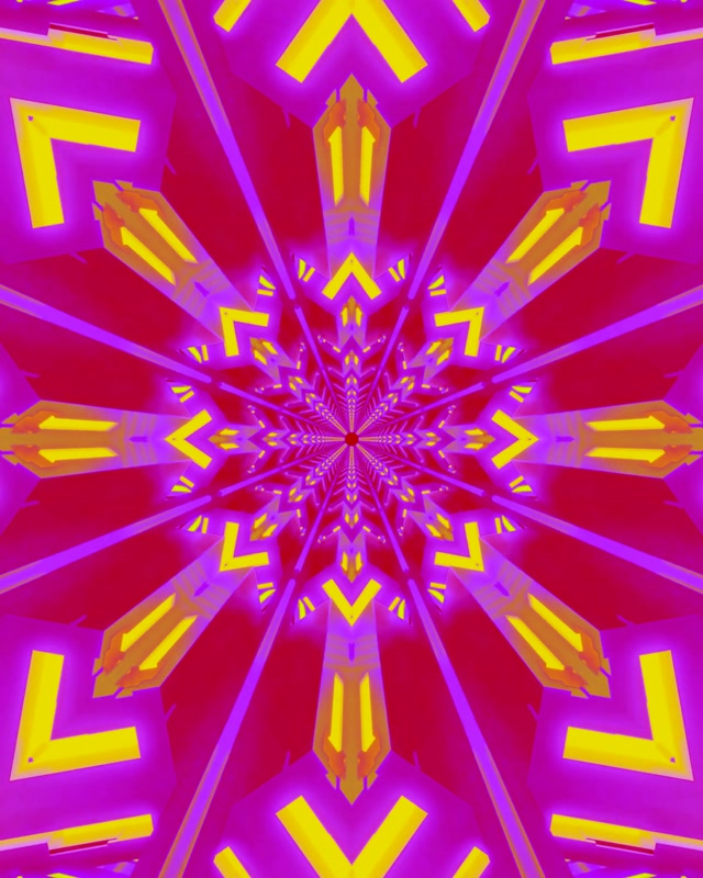 Neontunnel Kaleidoskop Stjärnexplosion 60fps VJ Loop 4:5 Instagram Skärmsläckare